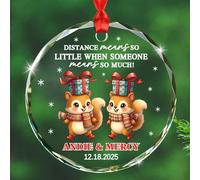 Décoration de Noël en verre d'amitié longue distance 2025, la distance signifie si peu quand quelqu'un signifie tellement d'ornement cadeau pour les meilleurs amis, ornements personnalisés avec date