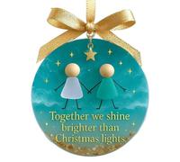 Décoration de Noël en verre de mer d'amitié - Pendentif souvenir intemporel à suspendre à un arbre, cadeau unique en verre de mer pour meilleurs amis, décoration de vacances, esprit de Noël (B)