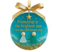 Décoration de Noël en verre de mer d'amitié - Souvenir intemporel pour arbre, pendentif unique pour meilleurs amis, décoration de vacances, décoration d'intérieur côtière (B)