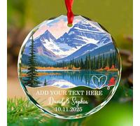 Décoration de Noël en verre du parc national des glaciers, décoration de Noël personnalisée pour les parcs nationaux des glaciers, souvenir de voyage, décorations de Noël montana, texte et nom