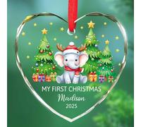 Décoration de Noël en verre « My First Christmas » 2025, décoration de Noël personnalisée avec nom et année, cadeau souvenir de Noël pour nouveaux parents, décorations de Noël personnalisées pour