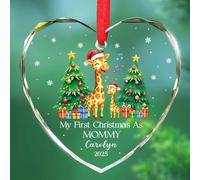 Décoration de Noël en verre « My First Christmas As Mommy » 2025, décoration de Noël personnalisée avec nom et année, décoration de Noël pour première maman, décoration de Noël personnalisée, cadeau