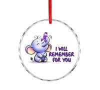 Décoration de Noël en verre, pendentif « I Will Remember For You », souvenir plat à suspendre sur le sapin de Noël, souvenir rond amusant, cadeau de Noël pour la sensibilisation à la maladie