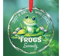 Décoration de Noël en verre personnalisée en forme de grenouille, Just A Girl Who Loves Frogs 2025, décoration de Noël personnalisée pour amoureux des animaux, cadeau souvenir pour petite-fille, nièce