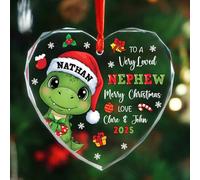 Décoration de Noël en verre pour neveu avec inscription « To A Very Loved Nephew » - Cadeau souvenir de Noël de la part d'une tante ou d'un oncle - Décoration de Noël personnalisée - Décoration de