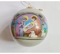 Décoration de Noël en verre soufflé peint à la main - O Come All Ye Faithful - Verset religieux de la Bible - Souvenir de l'arbre chrétien