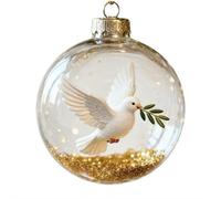 Décoration de Noël en verre transparent océan et forêt pour la maison et le bureau (colombes de paix)