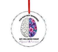 Décoration de Noël en verre « You May Not Remember » à suspendre, souvenir de fête d'hiver, cadeau de Noël pour la sensibilisation à la maladie d'Alzheimer, cercle de 7,5 cm