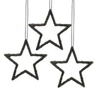 Décoration de Noël Étoile noire brillante Pendentif pailleté 7,5cm 40erset