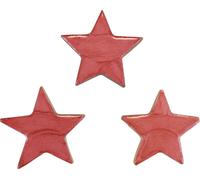 Décoration de Noël Étoiles en bois rose brillant Ø5cm Set 8 pièces