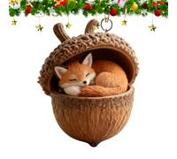 Décoration de Noël - Figurine de gland, pendentif à suspendre en une seule pièce pour décoration saisonnière, article en acrylique avec image recto-verso, décoration d'hiver, décoration d'arbre pour