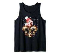 Décoration de Noël Fleur de Lis avec Chapeau de Père Noël Lumières de Noël Débardeur