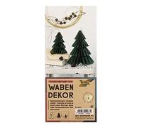 Folia Décor nid d'abeille Classic Xmas Trees – Set de 2 pendentifs pliables, 20 & 13 cm, Vert foncé