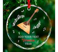 Décoration de Noël folklorique 2025 - Souvenir de Noël personnalisé - Outil de musique - Cadeau pour amateur d'instruments - Texte et nom personnalisés