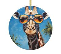 Décoration de Noël girafe avec lunettes de soleil, décorations de sapin de Noël, cadeaux pour maman, cadeau de Noël, idée cadeau unique, parfait pour les fêtes de vacances, arbre, fenêtre, décoration
