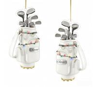 Décoration de Noël Golf Personnalisée - Ornement Sapin en Acrylique Forme Sac de Golf avec Prénom - Cadeau Unique pour Papa, Maman et Amateurs de Golf - Idée Cadeau de Noël 2025 Personnalisable