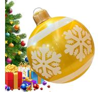 Décoration de Noël gonflable - Boule de Noël gonflable en PVC de 61 cm - Étanche - Pour jardin, pelouse, terrasse, chemin, parc, arrière-cour, toit de maison