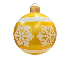 Décoration de Noël gonflable en PVC - 61 cm - Grande boule de Noël étanche - Pour parc, jardin, toit, arrière-cour