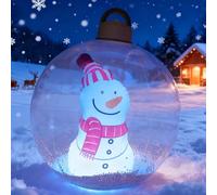Décoration de Noël Gonflable Extérieure 60cm - Bonhomme de neige gonflable avec lumière LED, Boule de neige transparente pour Noël extérieur/intérieur jardin, cour, terrasse décoration