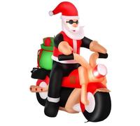 Décoration de Noël gonflable HOMCOM Père Noël Décoration de Noël extérieure, y compris souffleur, 1,65 m, rouge + blanc + noir