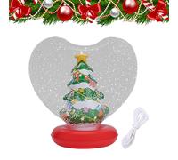 Décoration de Noël gonflable illuminée en forme de cœur - Boule gonflable décorée - Pour jardin, piscine, pelouse, porche, plage, patio, sentier