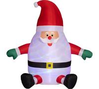 Décoration de Noël gonflable Outsunny, Père Noël de 1,83 m avec boule lumineuse rotative, décoration de jardin, éclairage LED, éclairage de Noël autogonflant pour l'intérieur et l'extérieur