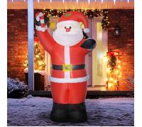Décoration de Noël gonflable Père Noël 2 4 m avec éclairage LED et sucre d’orge