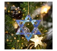 Décoration de Noël Hanoukka en acrylique, décorations de Hanoukka pour sapin de Noël, décoration juive, décoration Hanoukka Menorah étoile de David à suspendre, cadeau souvenir de Hanoukka (étoile)