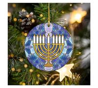Décoration de Noël Hanoukka en acrylique, décorations de Hanoukka pour sapin de Noël, décoration juive, décoration de Hanoukka Menorah étoile de David à suspendre, cadeau souvenir de Hanoukka