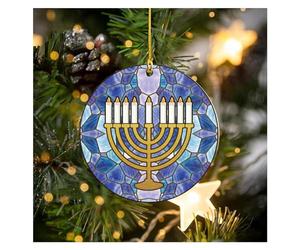 Décoration de Noël Hanoukka en acrylique, décorations de Hanoukka pour sapin de Noël, décoration juive, décoration de Hanoukka Menorah étoile de David à suspendre, cadeau souvenir de Hanoukka