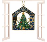 Décoration de Noël Hanoukka Menorah à suspendre 2D plate