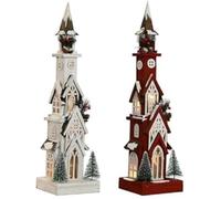 Home ESPRIT Décoration de Noël Blanc Rouge 16 x 14 x 63 cm (2 unités)