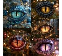 Décoration de Noël Œil de Dragon, Œil de Dragon Mystique et Enchanté, Décoration Fantastique du Moyen Âge pour Sapin de Noël(Set)