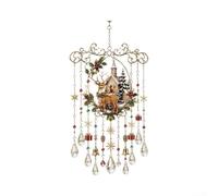 Décoration de Noël intérieure ou extérieure - 10 x 16 cm - Art en verre | Design multicolore vif, crée des motifs festifs, filtre la lumière du soleil, taille 10 x 16 cm, décoration de vacances