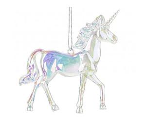 Décoration de Noël irisée à suspendre - Licorne scintillante - Thème du conte de fées