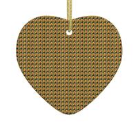 Décoration de Noël japonaise en forme de cœur en céramique avec imprimé poisson koï