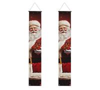 Décoration de Noël - Joli Père Noël tenant un cadeau de remise de diplôme 2025 - Bannière de porte d'entrée pour intérieur et extérieur - Fournitures de fête de remise de diplôme