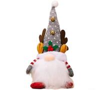 Décoration De Noël LED 40cm Avec pour bois De Renne Et pour chapeau | Fabriqué en tissu polyester pour robuste pour une installation flexible parfait pour table pour étagère