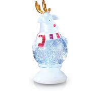 Décoration de Noël LED Boule à neige RVB changement de couleur Rennes effet lampe de table, LxlxH 14x14x26 cm