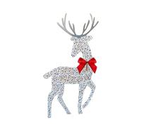 Décoration de Noël LED famille de rennes, décoration extérieure éclairée 2D avec piquets de terre, décoration de Noël lumineuse pour l'intérieur et l'extérieur (F, A)