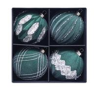 Décoration de Noël Lot de 4 décorations Noël en Velours coloré 10 cm pour Sapin, Pierres précieuses étincelantes, Parfait pour Les fêtes Fin d'année et Les décorations Maison festives