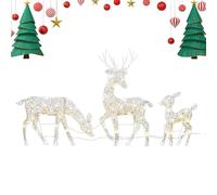 Décoration de Noël lumineuse en forme de cerf pour extérieur, renne de Noël éclairé, grand renne lumineux, ornements d'élan debout avec piquets, décorations extérieures pour terrasse et cour