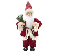 Décoration de Noël - MEDIA WAVE STORE - Santa Rouge et Crème - 30 cm - Plastique et Tissu - Intérieur