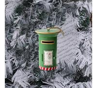 Décoration de Noël, mini boîte aux lettres festive, à accrocher sur une étagère d'arbre de Noël, 6,5 x 6,5 x 10 cm (vert)