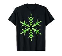Décoration de Noël Moche dessinée à la Main Motif Flocon de Neige Vert Minimaliste T-Shirt
