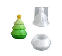 Décoration De Noël Moule Silicone Santa Santa Tree Resin Resin Bijoux Conteneur Making Succulents Planter Craft Tool Moule Silicone Pour La Résine Artisanat Noël