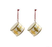 Décoration de Noël nordique en forme de tambour avec matériau en fer à suspendre, parfait pour une atmosphère festive (C)