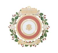 Décoration de Noël Officielle 2025 de la Maison Blanche - Honore Les 150 Ans des dîners d'État de la Maison Blanche, Laiton Fini Or 24 carats, Ruban et livret, Cadeau de Collection dans Une boîte