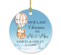 Décoration de Noël « Our Last Christmas As Mr & Miss » - Cadeau personnalisé pour les fiancés - Ornements de fiancé et de fiancée pour 2025, dernier Noël en tant que Mr & Miss Decor