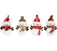 Décoration de Noël Pendentif Bonhomme de neige 9cm 4er Set Décoration d'arbre de Noël